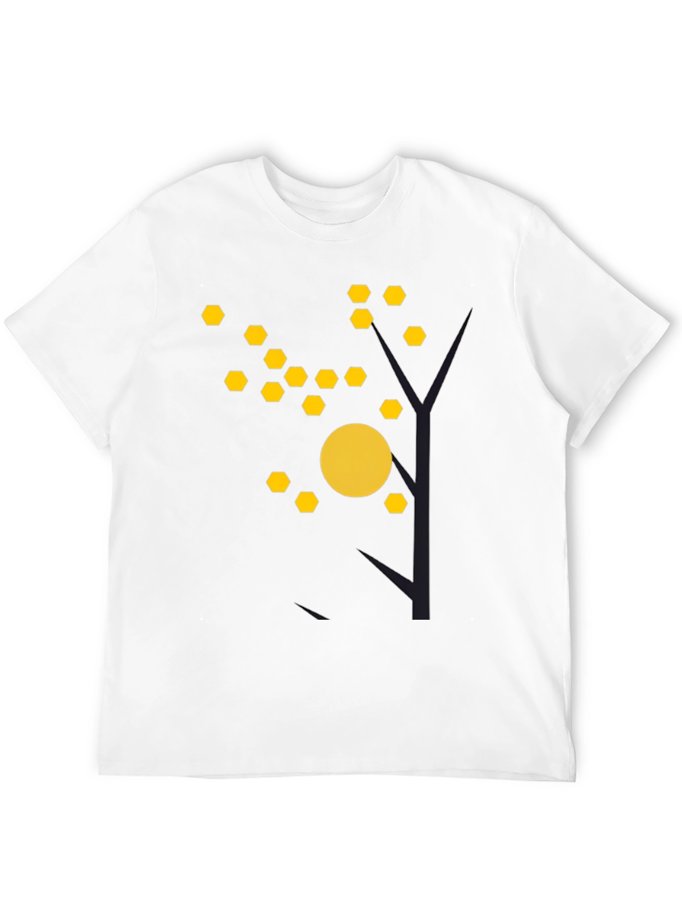 Abstract Tree Graphic Tee - Modern Black T-Shirt