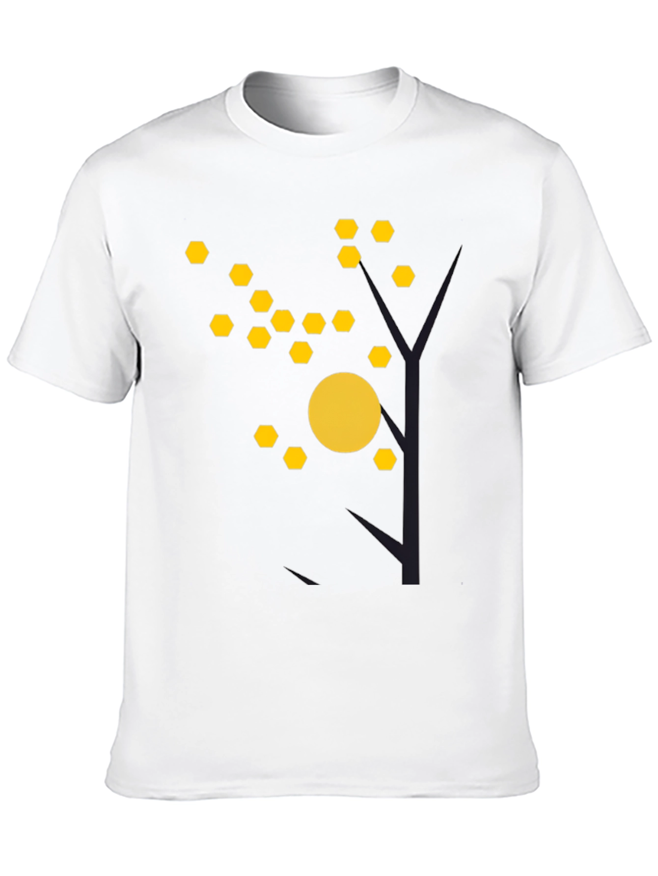 Abstract Tree Graphic Tee - Modern Black T-Shirt