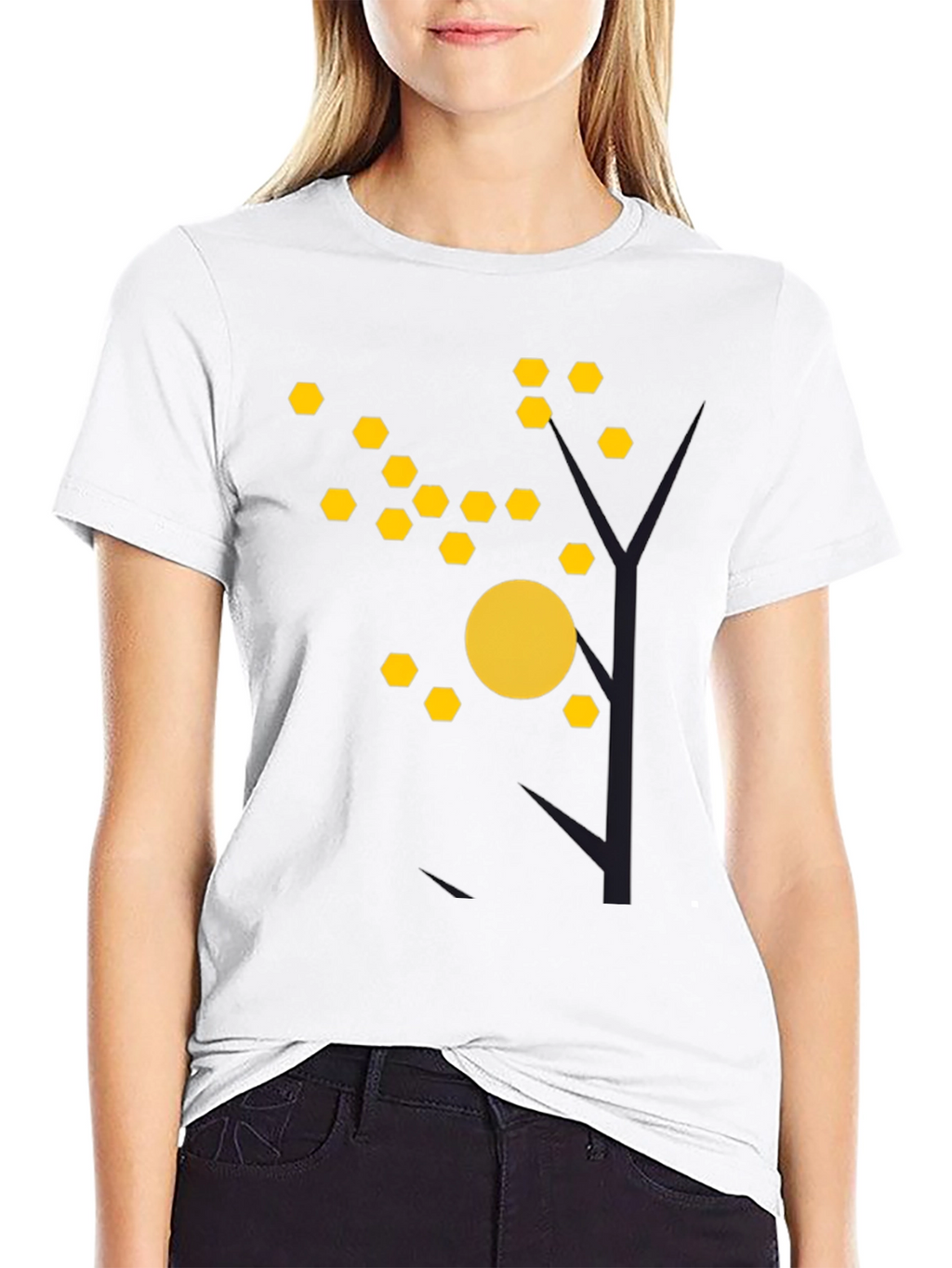Abstract Tree Graphic Tee - Modern Black T-Shirt