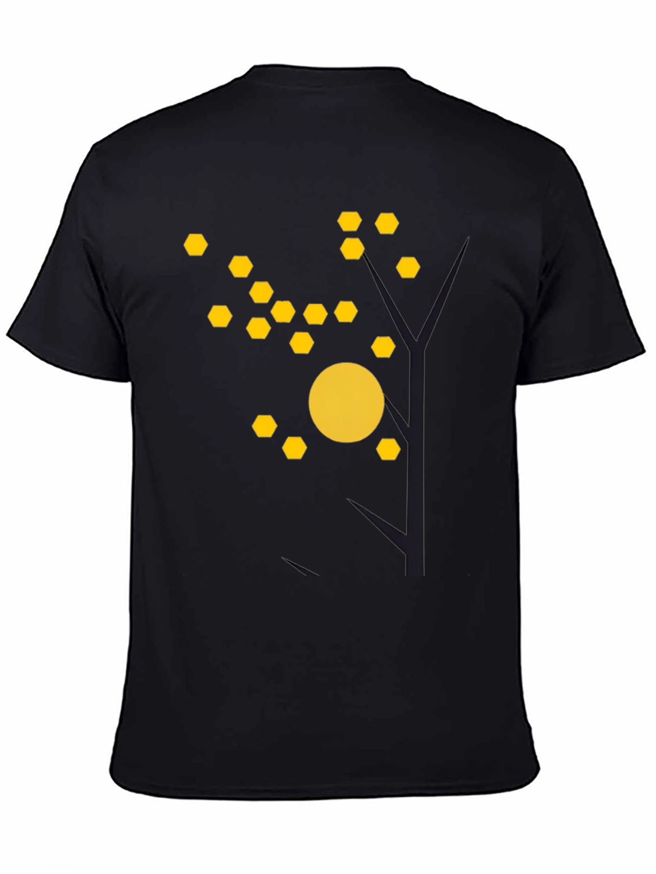 Abstract Tree Graphic Tee - Modern Black T-Shirt