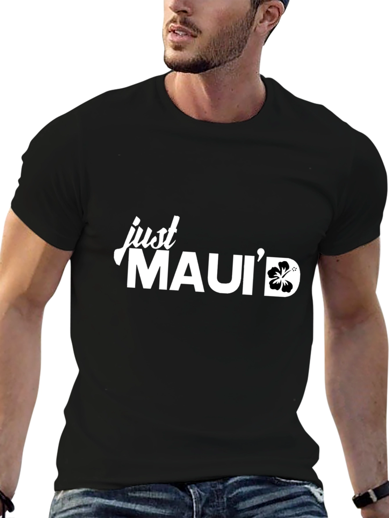 Just Mauid Black Graphic T-Shirt