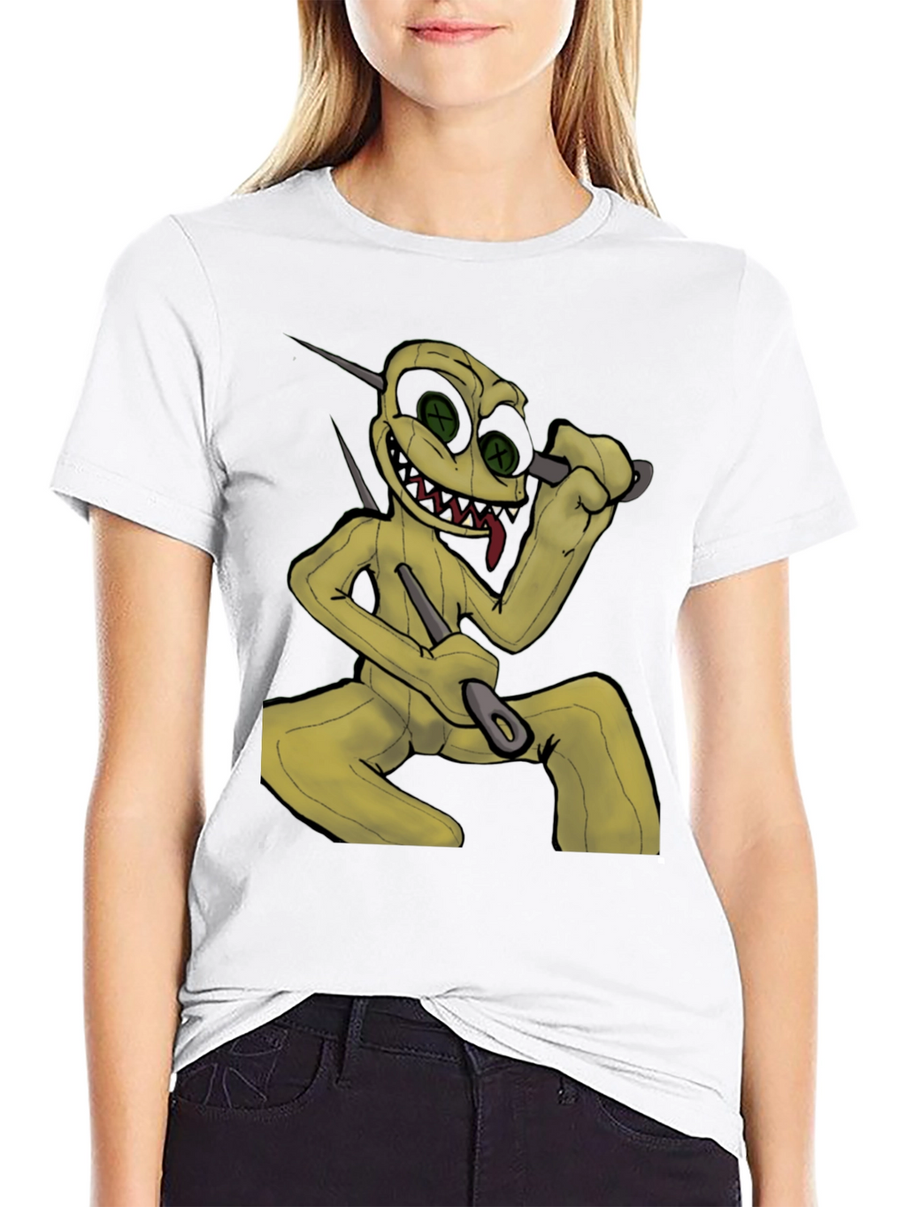 Creepy Doll Graphic Black T-Shirt
