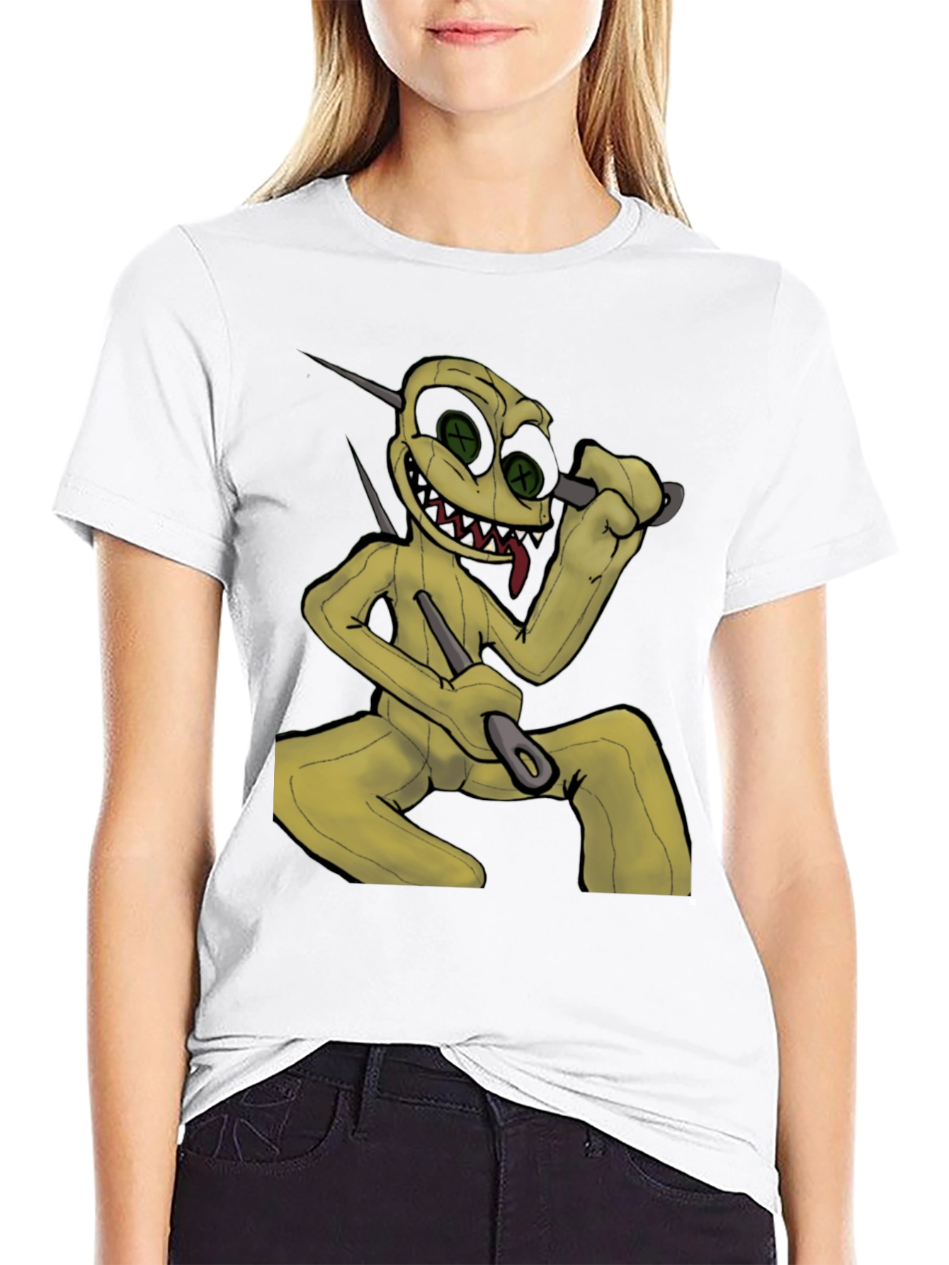 Creepy Doll Graphic Black T-Shirt