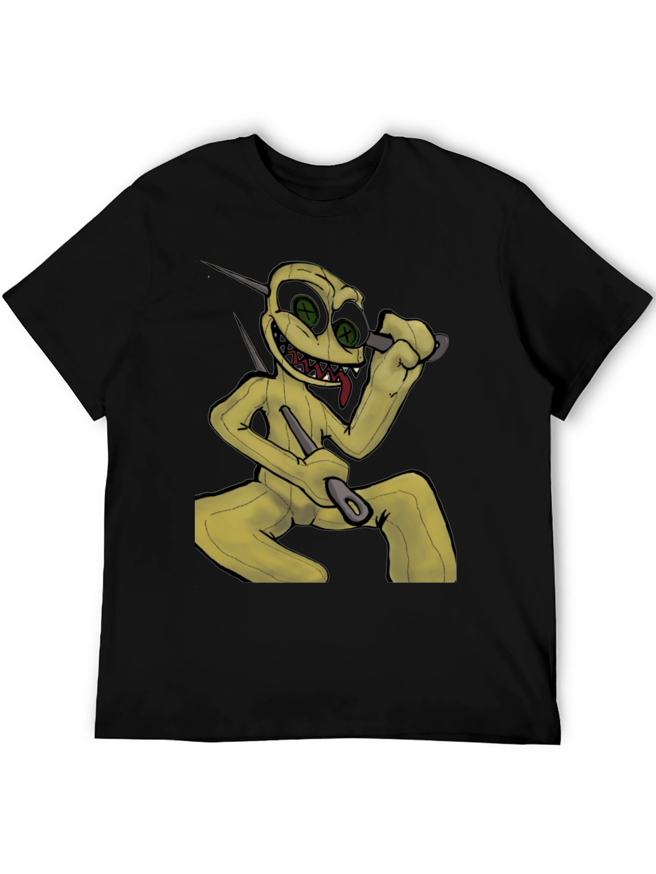 Creepy Doll Graphic Black T-Shirt