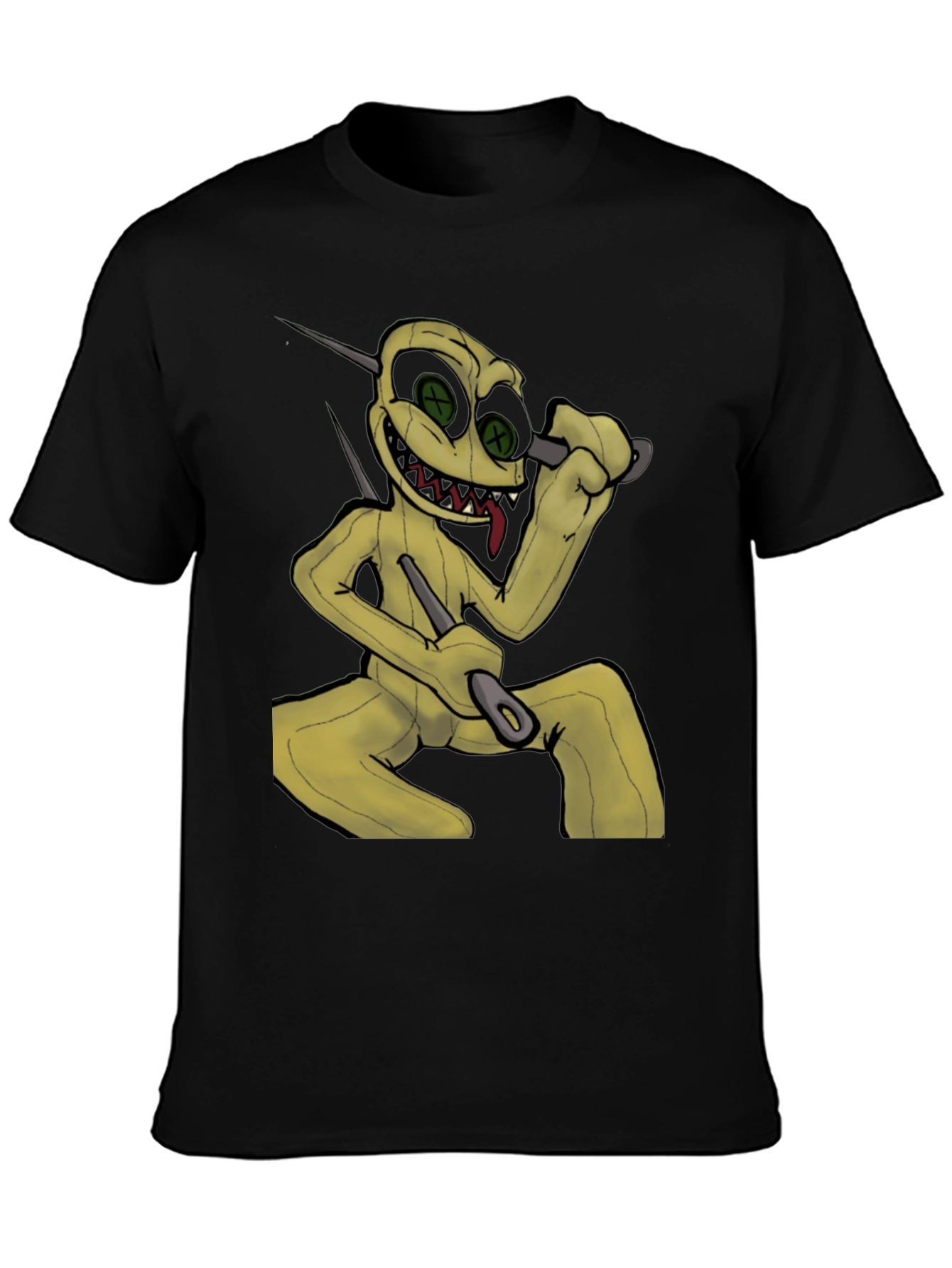 Creepy Doll Graphic Black T-Shirt
