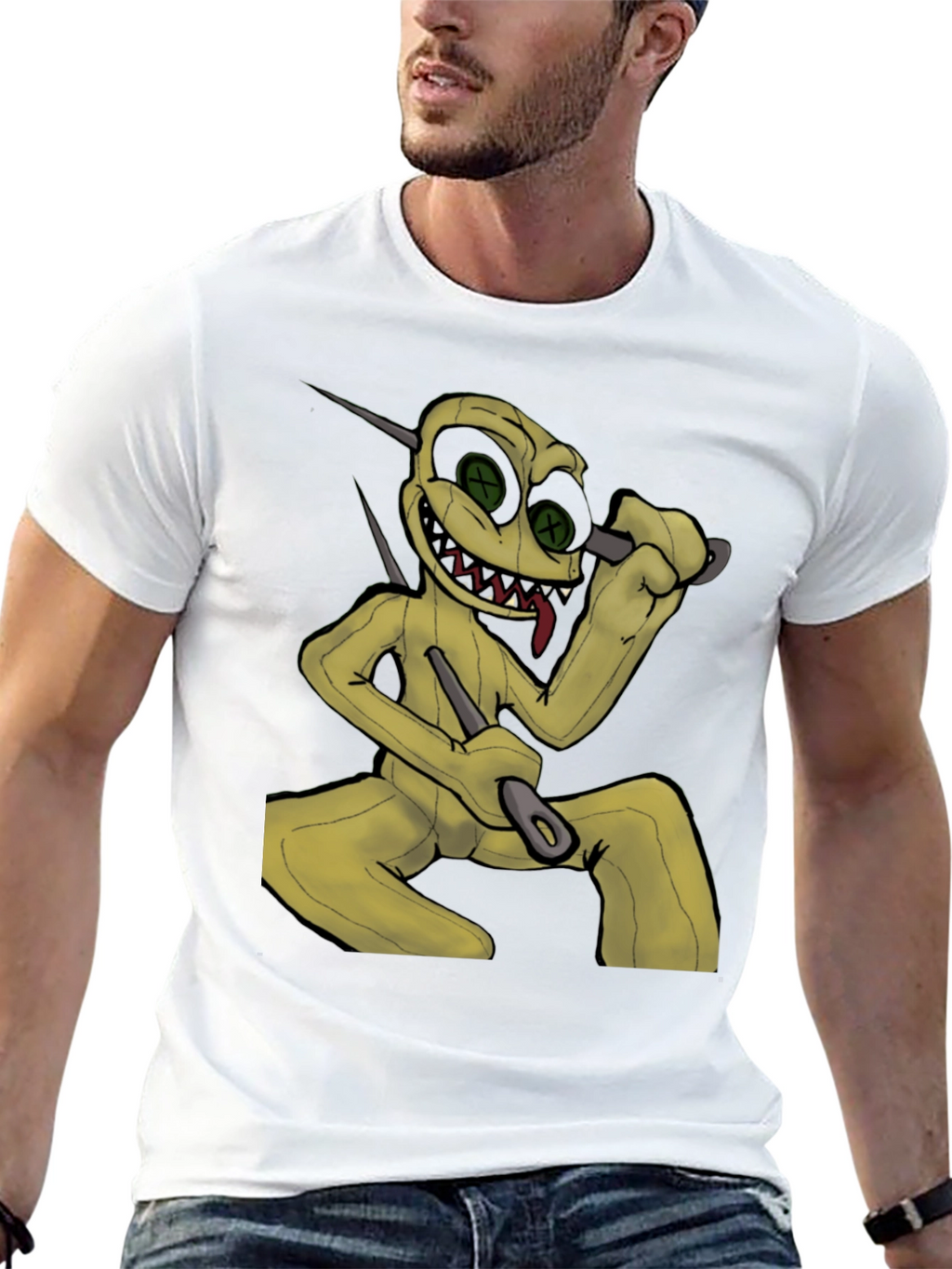 Creepy Doll Graphic Black T-Shirt