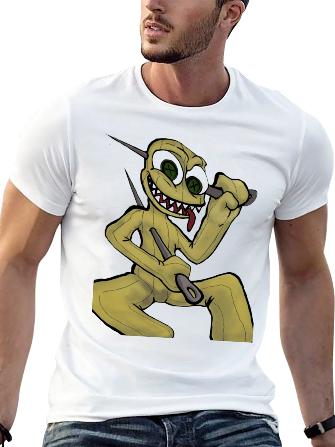 Creepy Doll Graphic Black T-Shirt