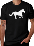 Black Horse Graphic Tee - Stylish Mens T-Shirt