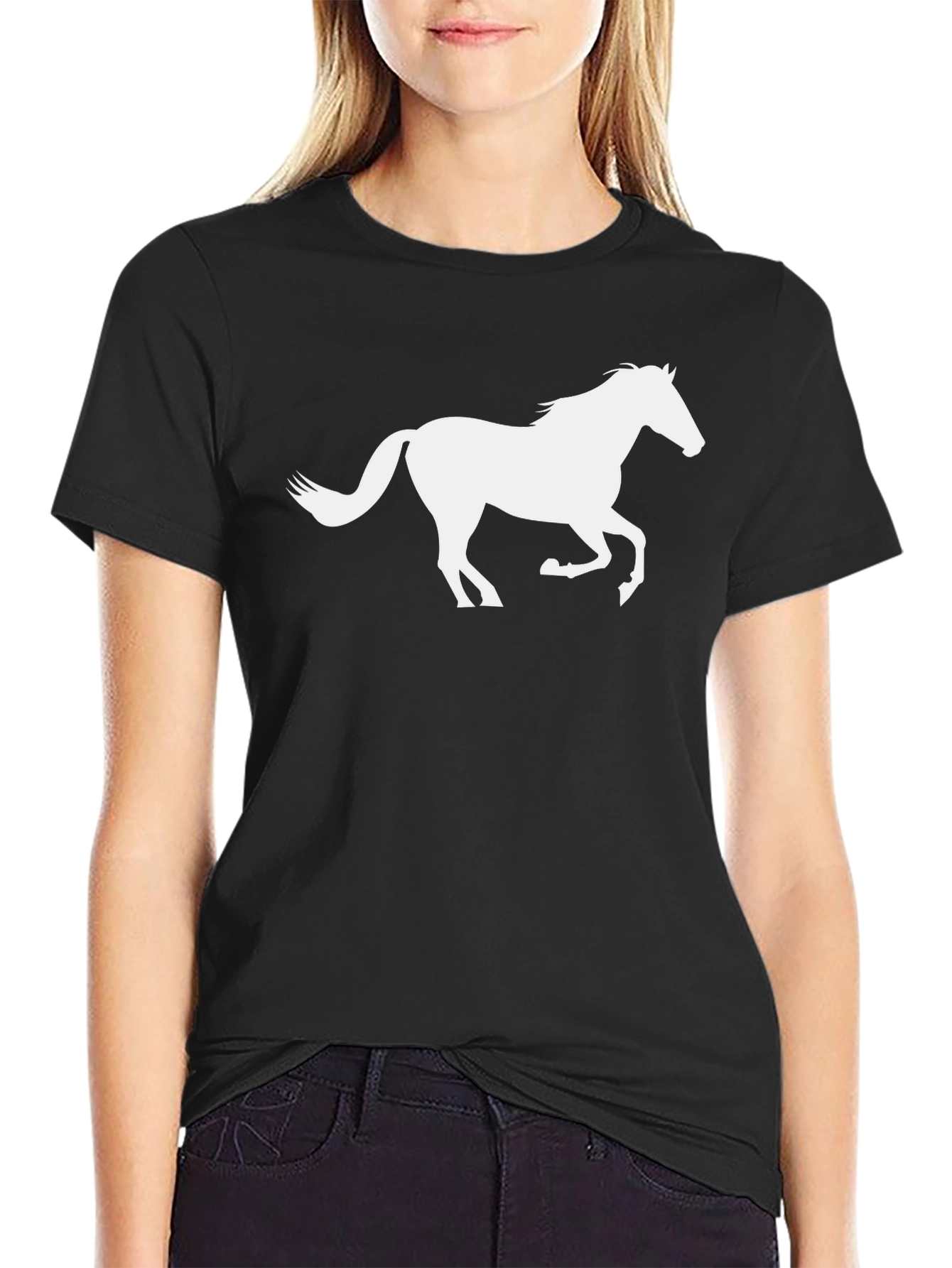 Black Horse Graphic Tee - Stylish Mens T-Shirt