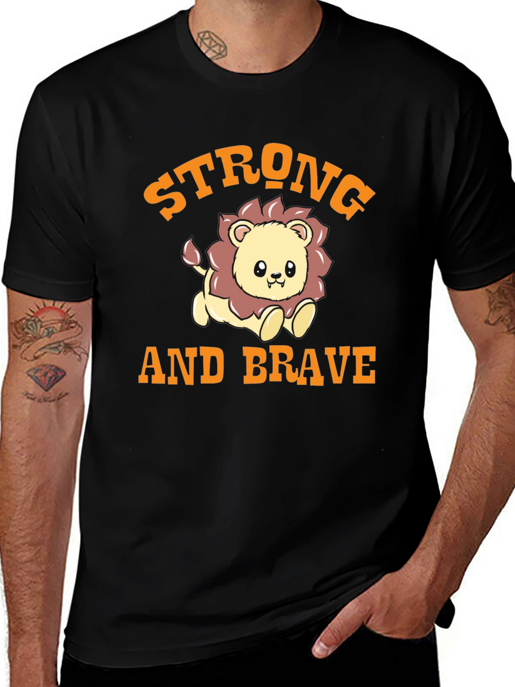 Strong and Brave Lion Graphic Tee