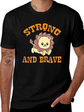 Strong and Brave Lion Graphic Tee