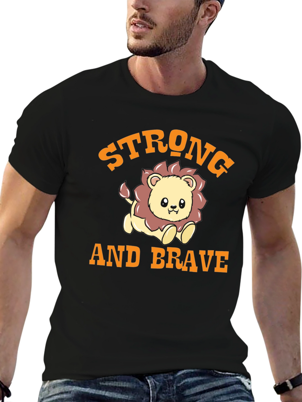 Strong and Brave Lion Graphic Tee