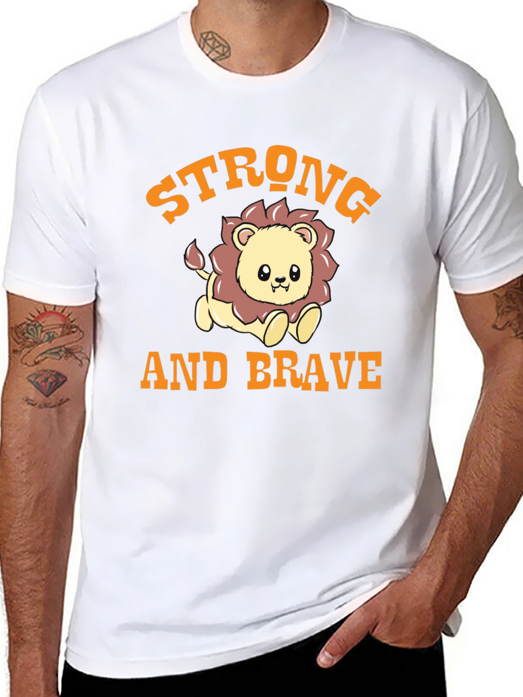 Strong and Brave Lion Graphic Tee