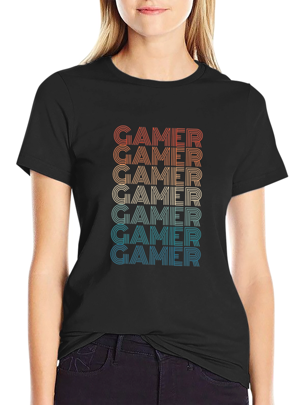 Retro Gamer T-Shirt - Classic Striped Design