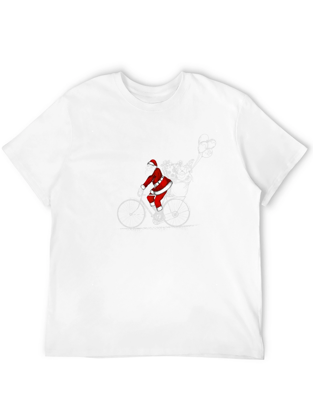 Santa on Bike T-Shirt - Christmas Holiday Tee