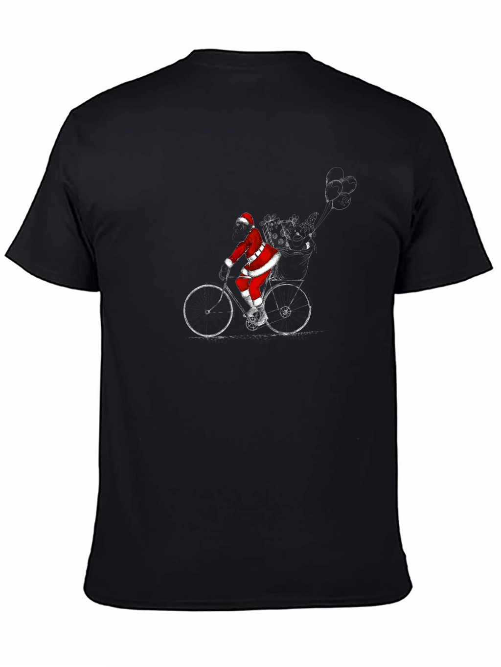Santa on Bike T-Shirt - Christmas Holiday Tee