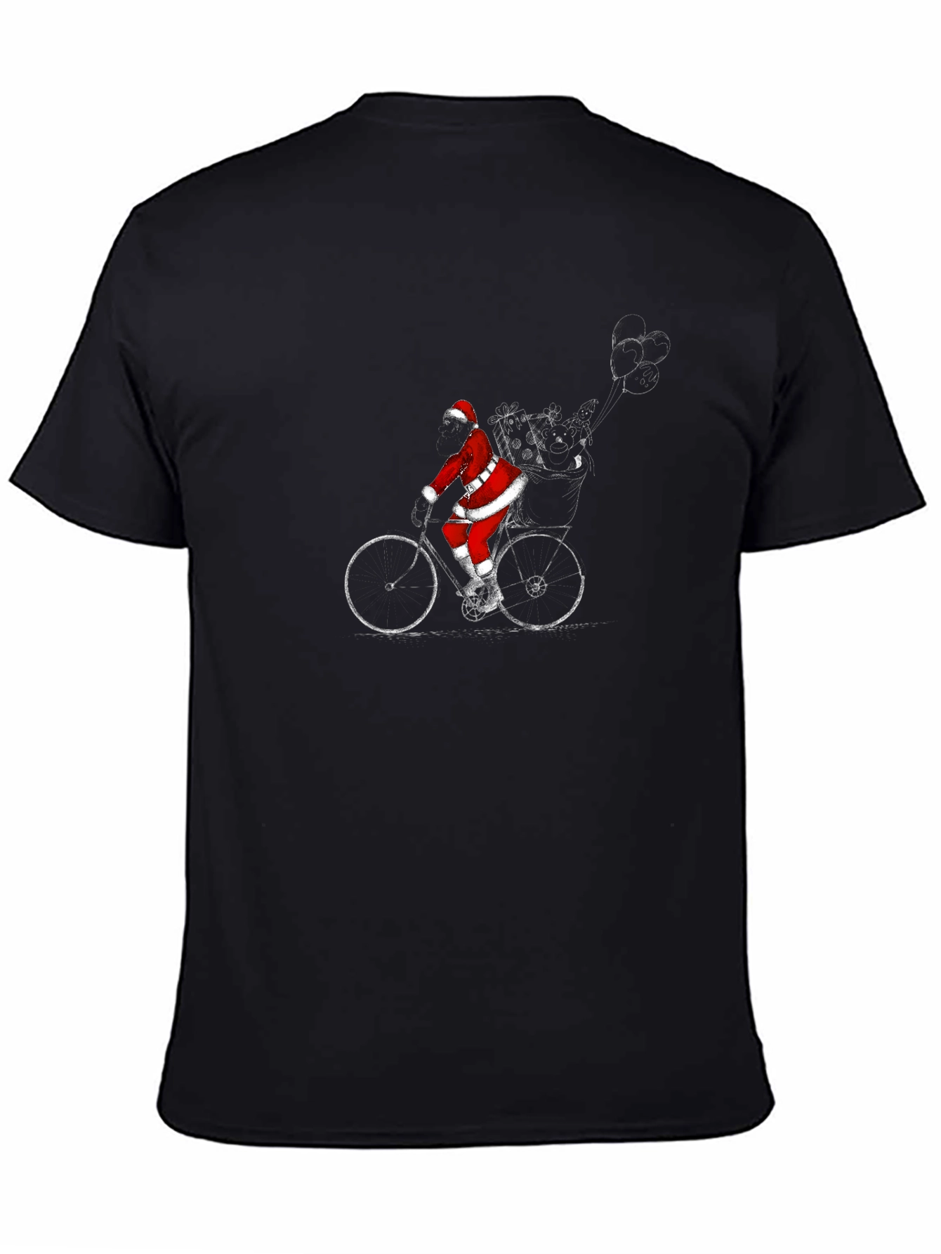 Santa on Bike T-Shirt - Christmas Holiday Tee