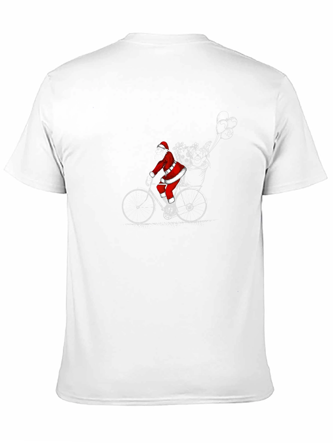 Santa on Bike T-Shirt - Christmas Holiday Tee
