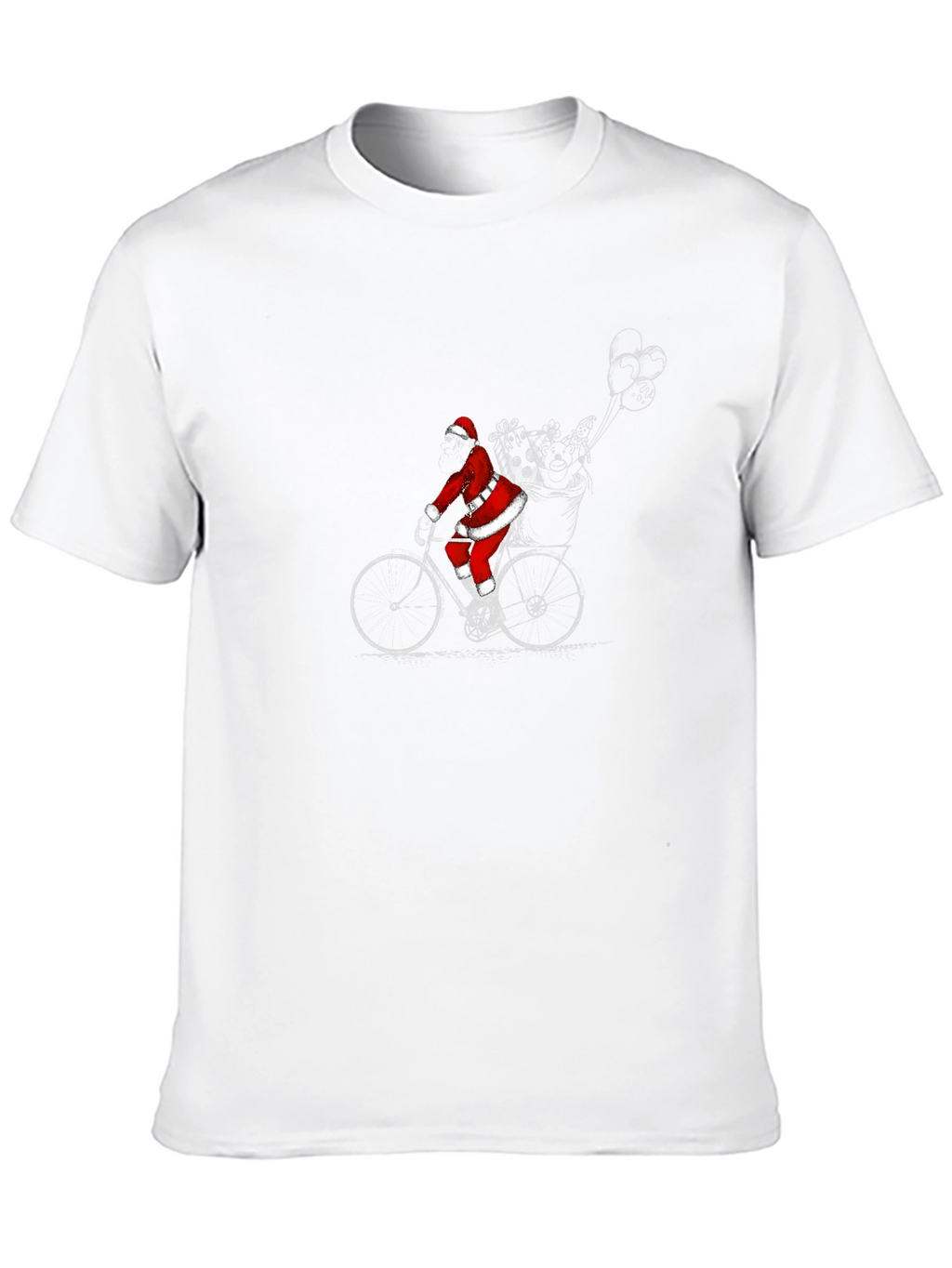 Santa on Bike T-Shirt - Christmas Holiday Tee