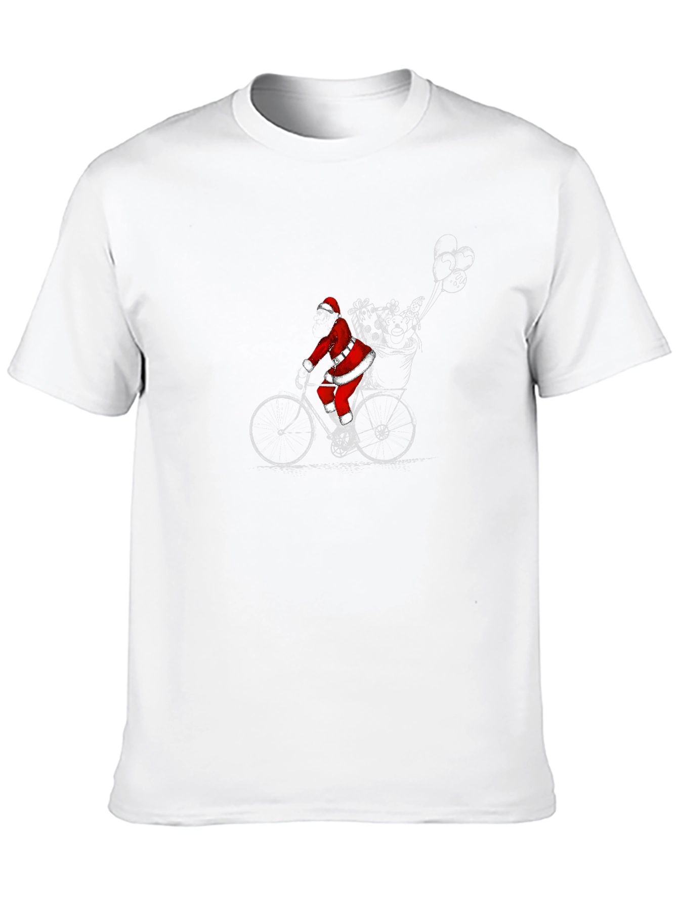 Santa on Bike T-Shirt - Christmas Holiday Tee