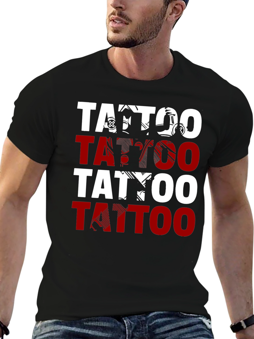 Tattoo Graphic Print Black T-Shirt