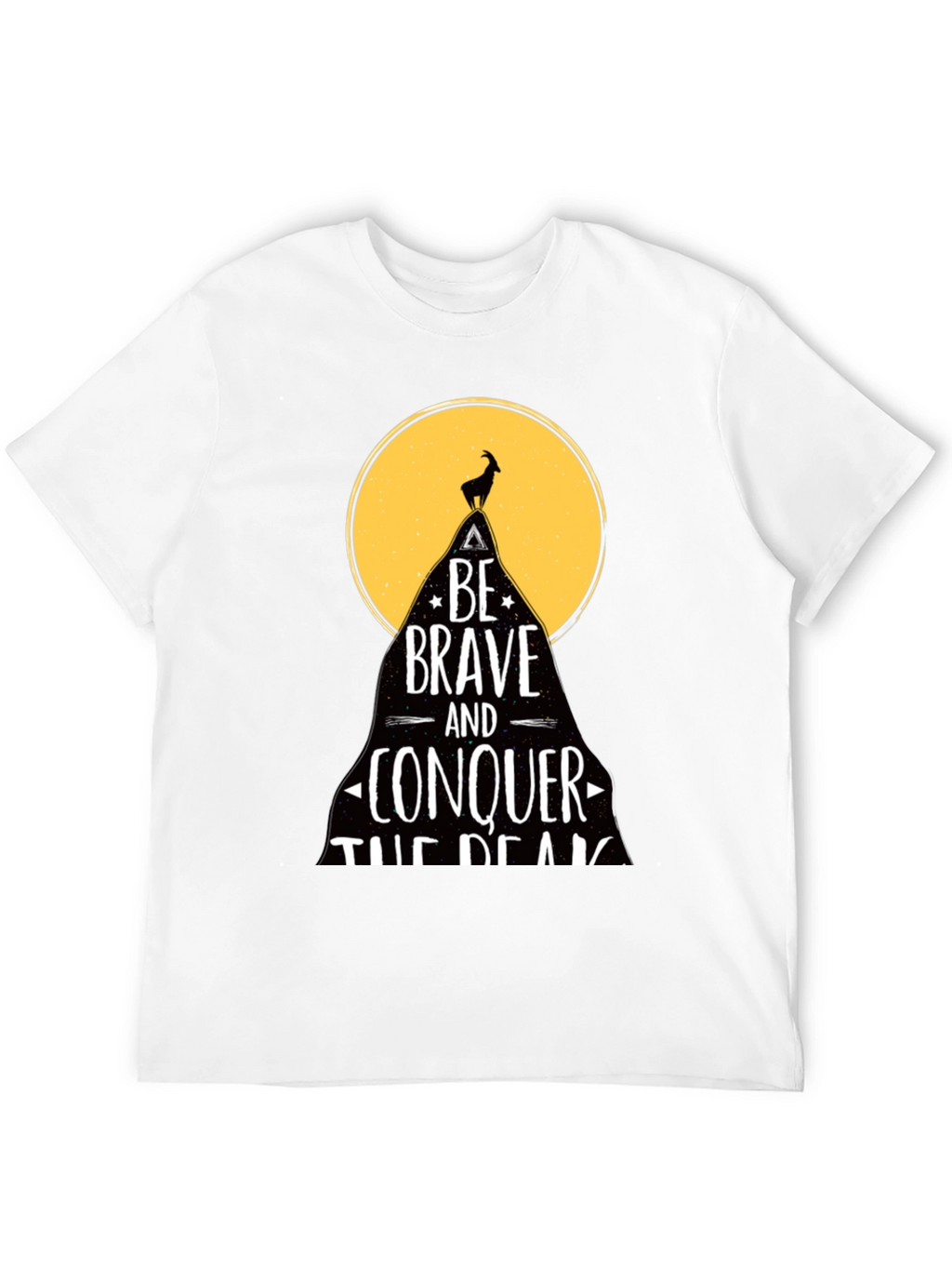 Be Brave T-Shirt - Mountain Goat Conquer Design