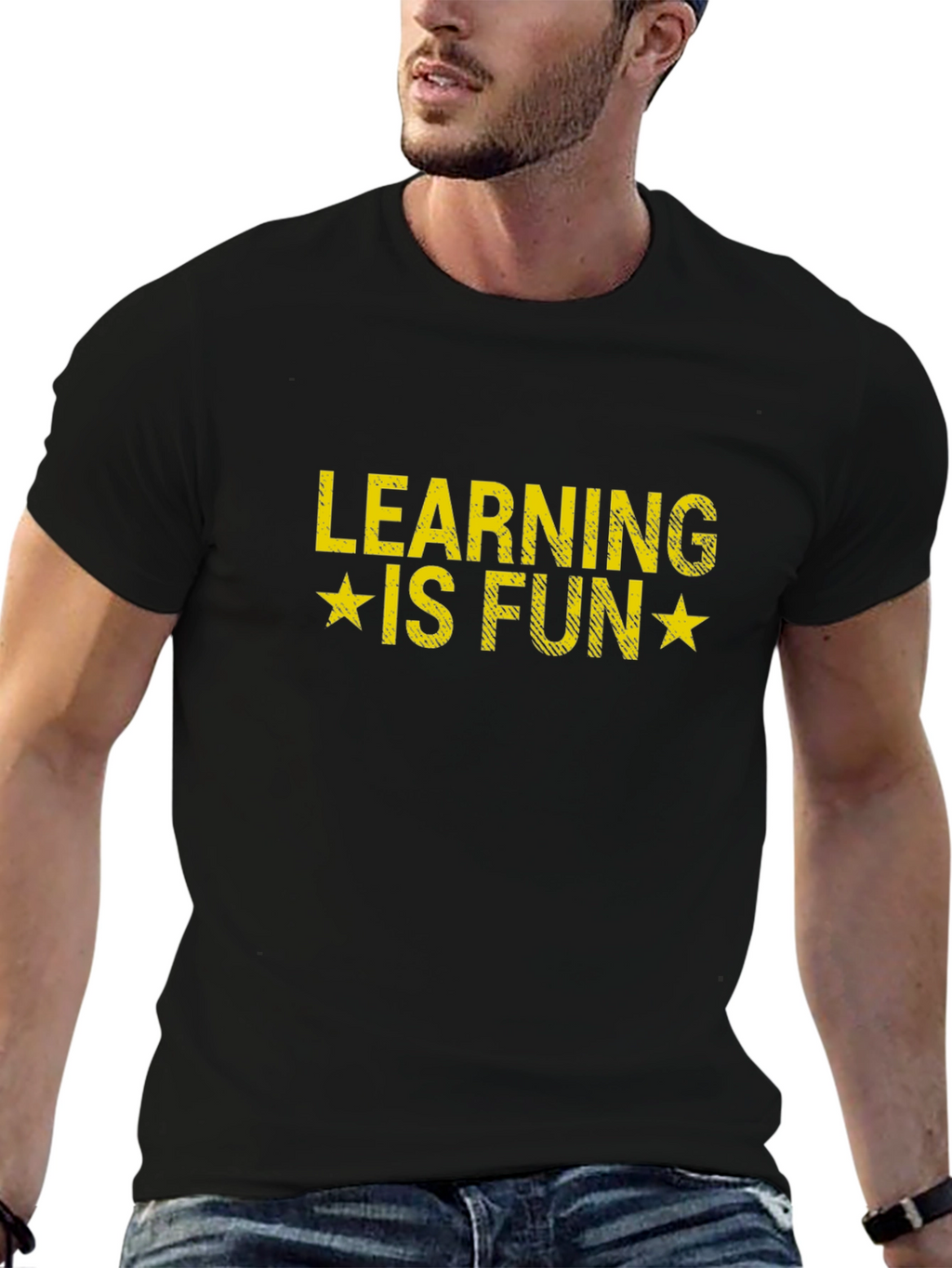 Learning is Fun Graphic T-Shirt - Black Cotton Tee