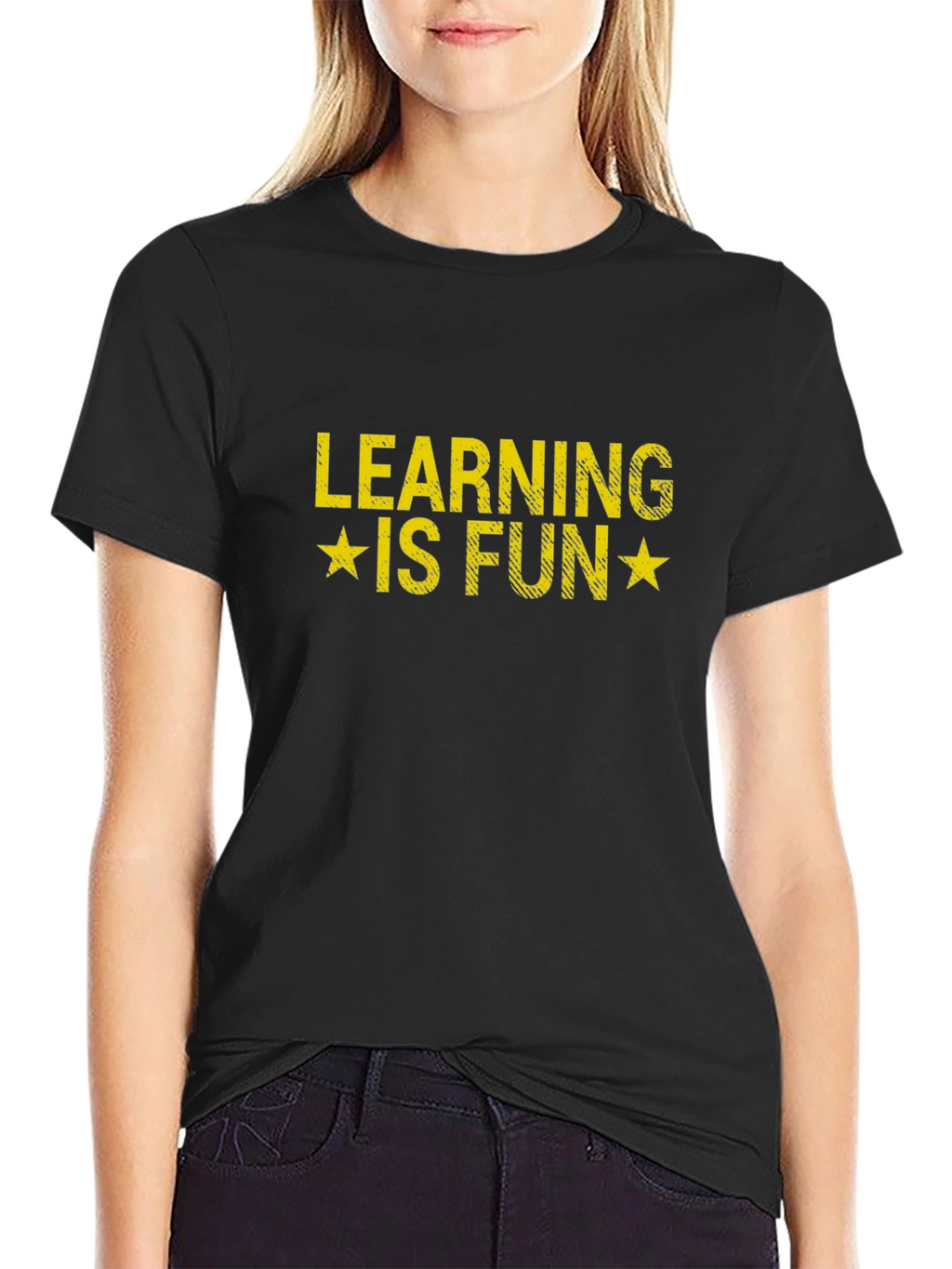 Learning is Fun Graphic T-Shirt - Black Cotton Tee