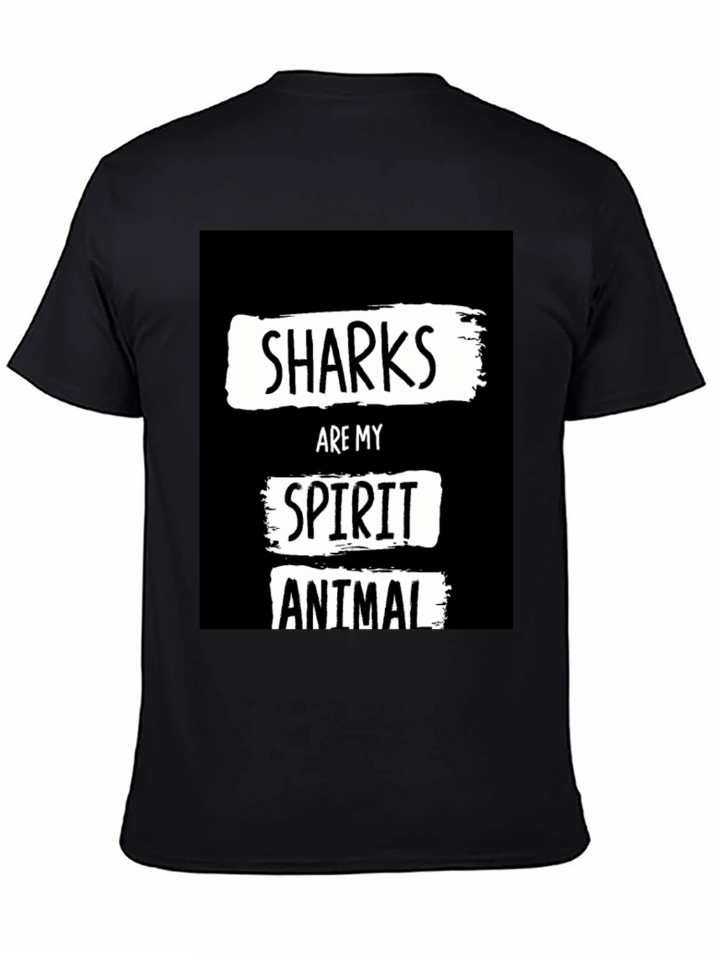 Shark Spirit Animal Black Graphic T-Shirt