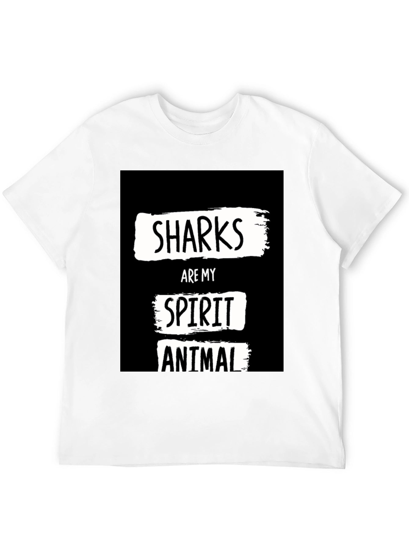 Shark Spirit Animal Black Graphic T-Shirt