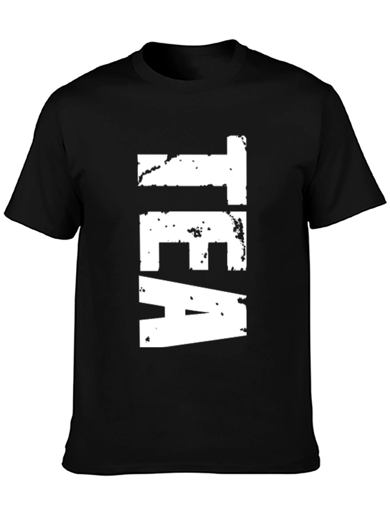 Mens Black TEA Graphic T-Shirt