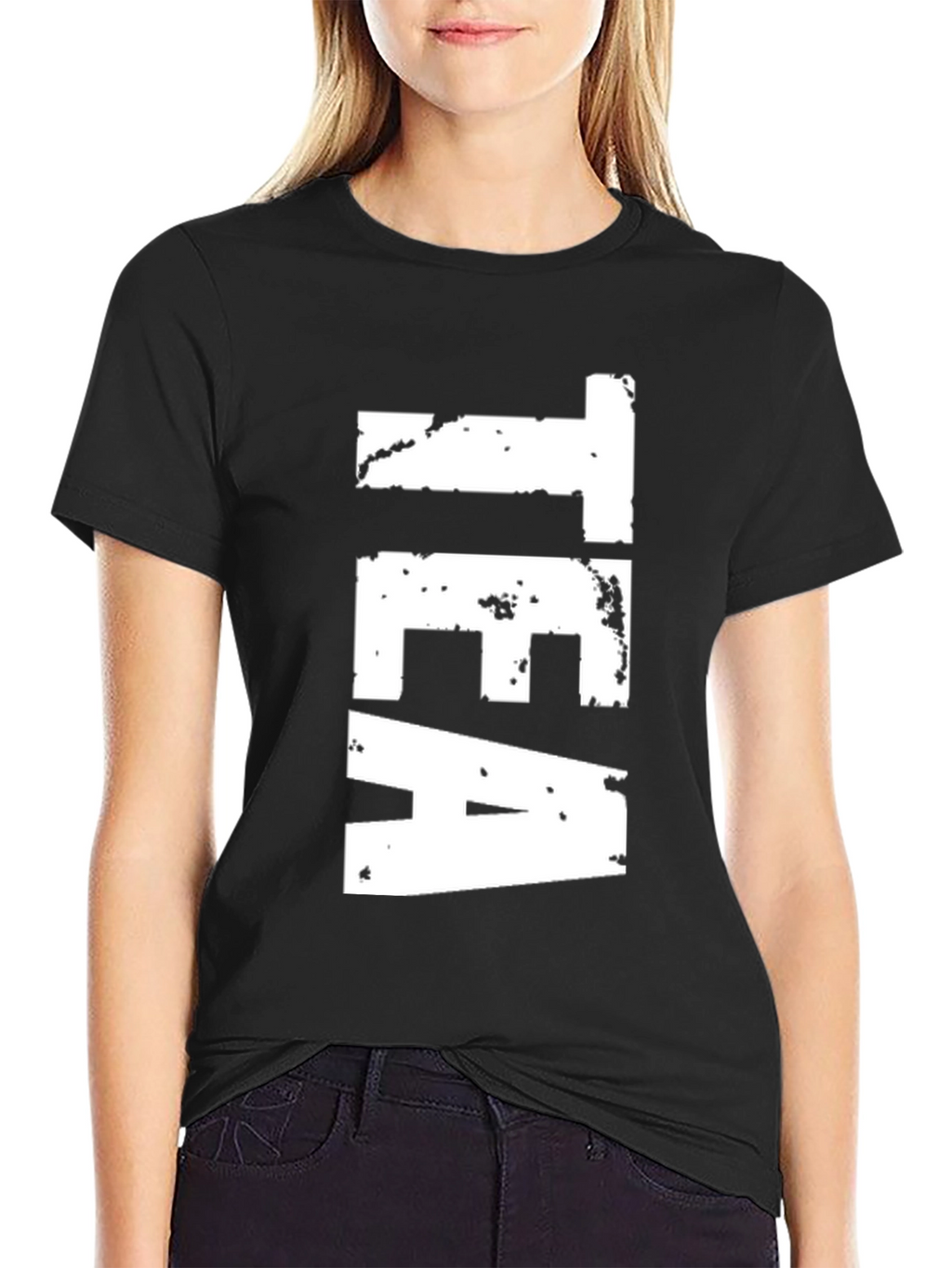 Mens Black TEA Graphic T-Shirt