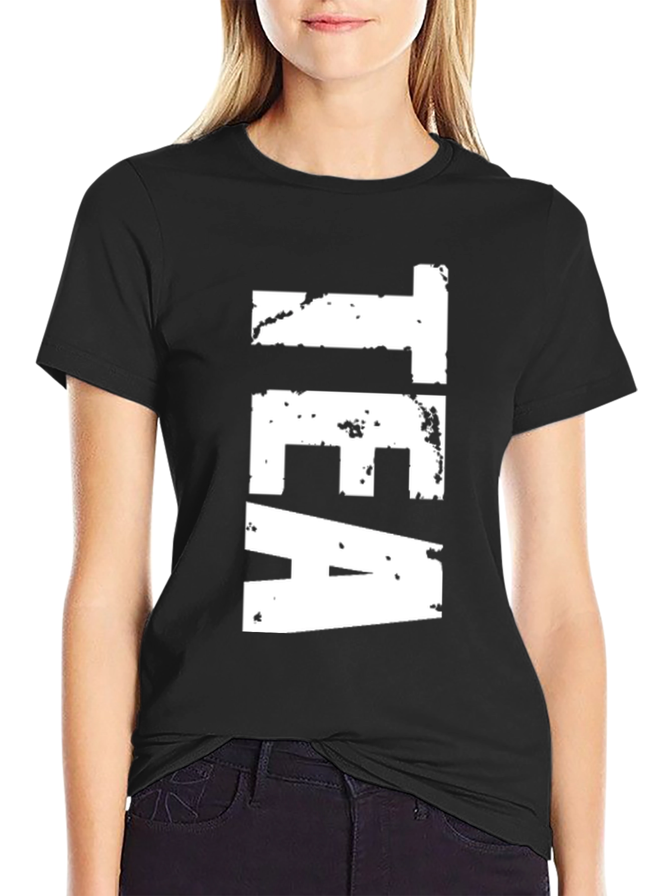 Mens Black TEA Graphic T-Shirt