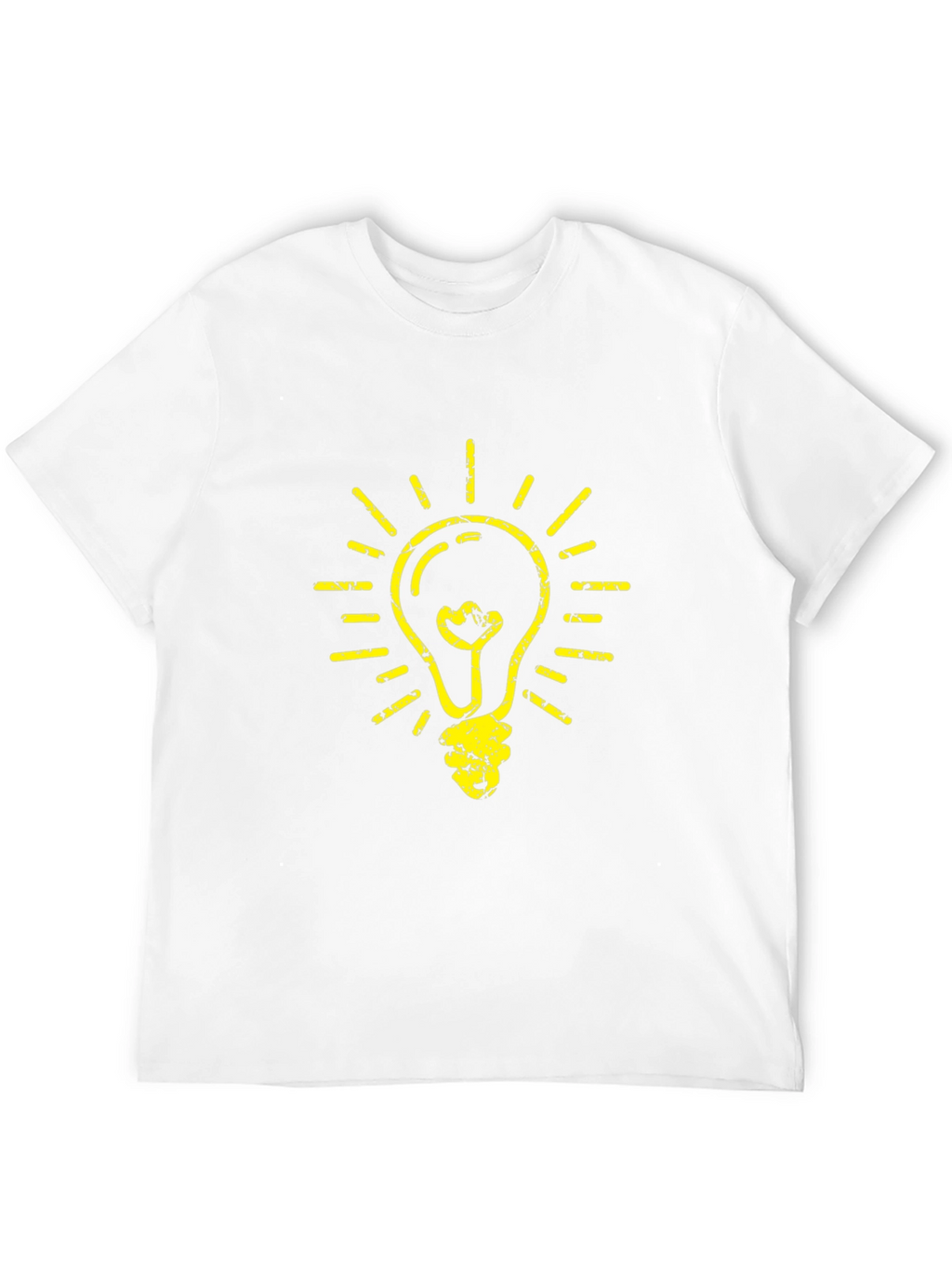 Black T-Shirt with Yellow Light Bulb Graphic