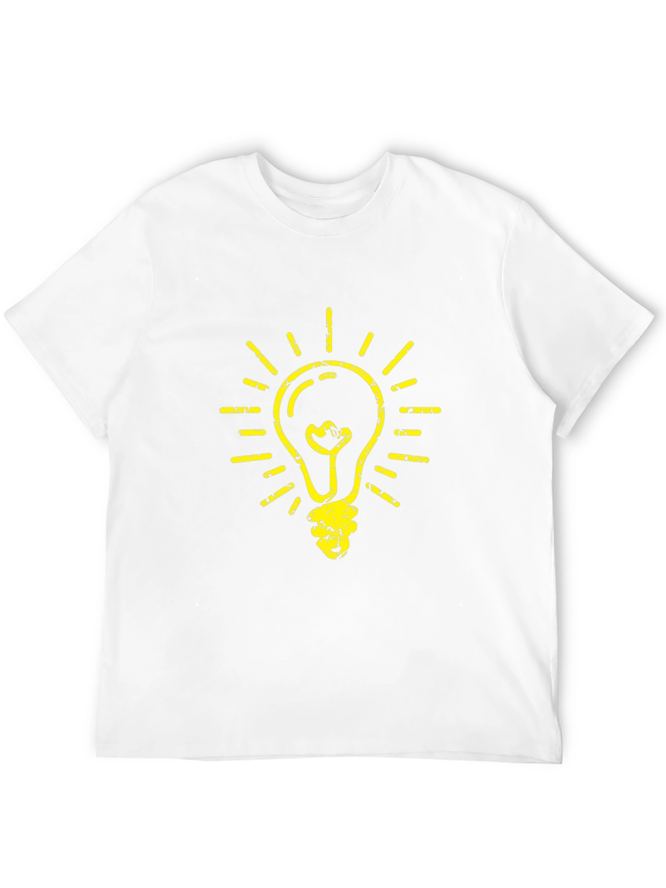 Black T-Shirt with Yellow Light Bulb Graphic