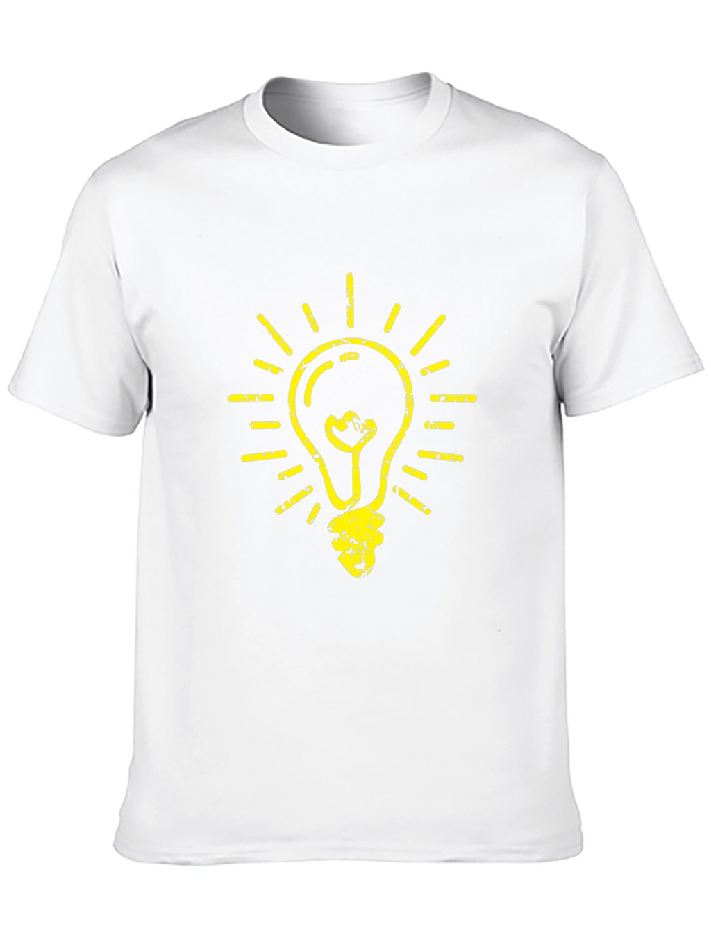 Black T-Shirt with Yellow Light Bulb Graphic