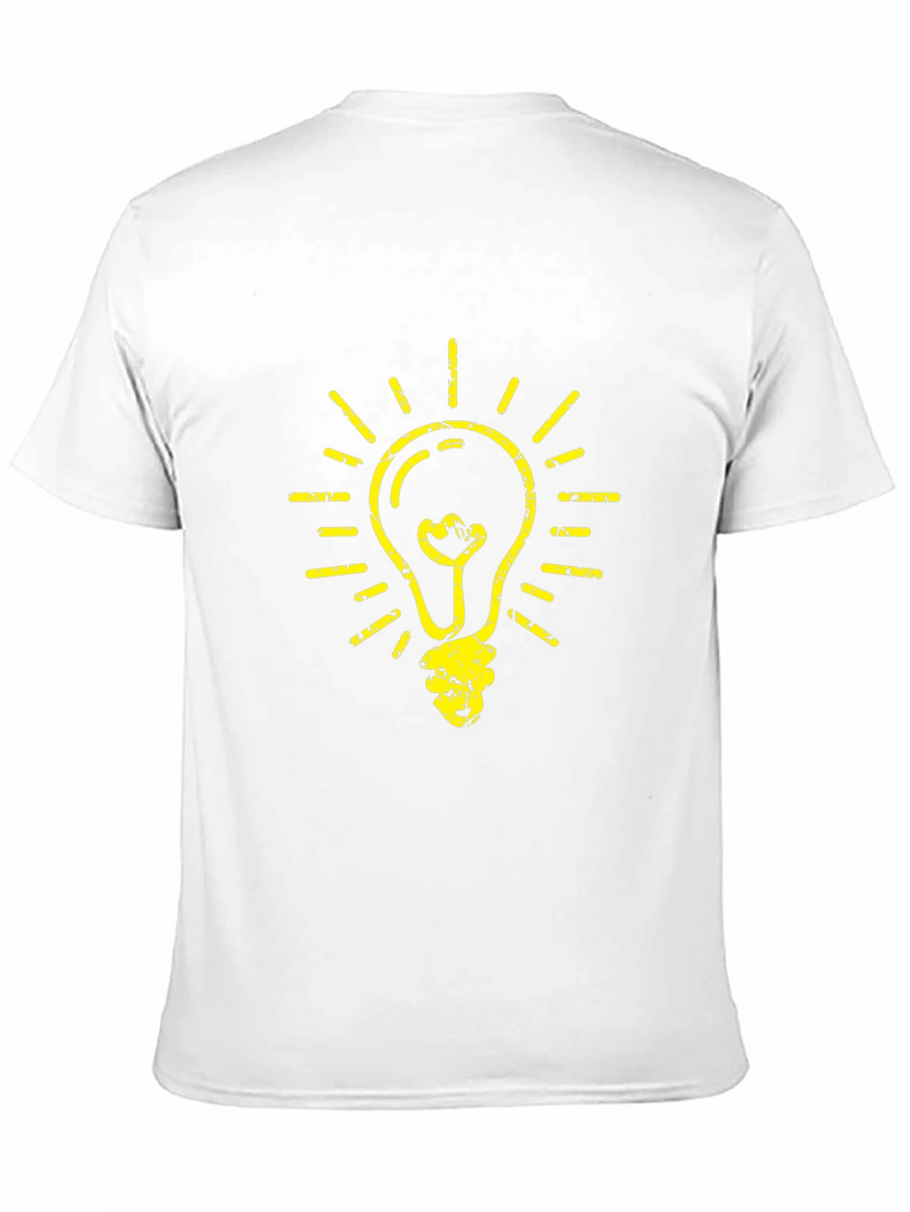 Black T-Shirt with Yellow Light Bulb Graphic