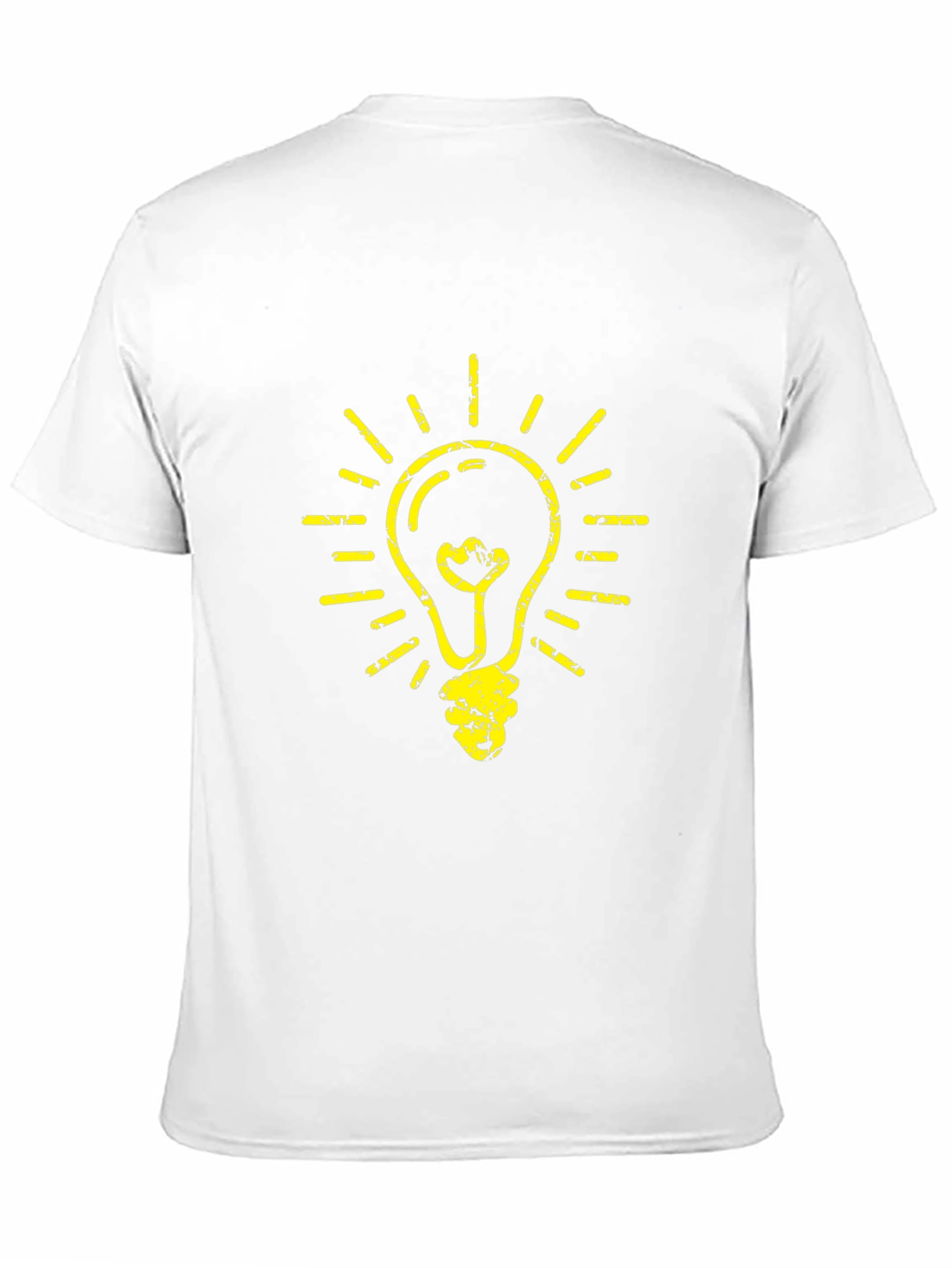 Black T-Shirt with Yellow Light Bulb Graphic