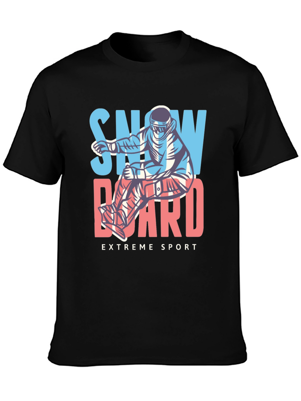 Snowboard Extreme Sport Black T-Shirt