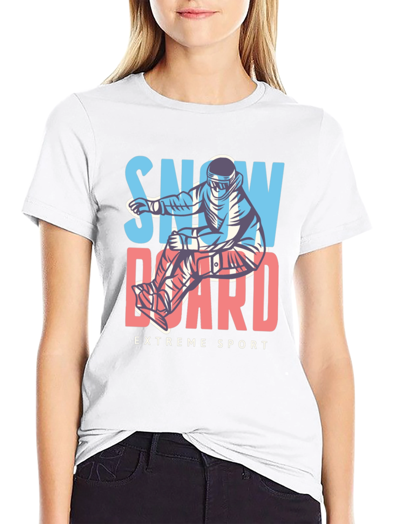 Snowboard Extreme Sport Black T-Shirt