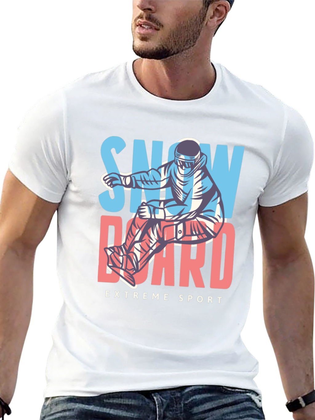 Snowboard Extreme Sport Black T-Shirt