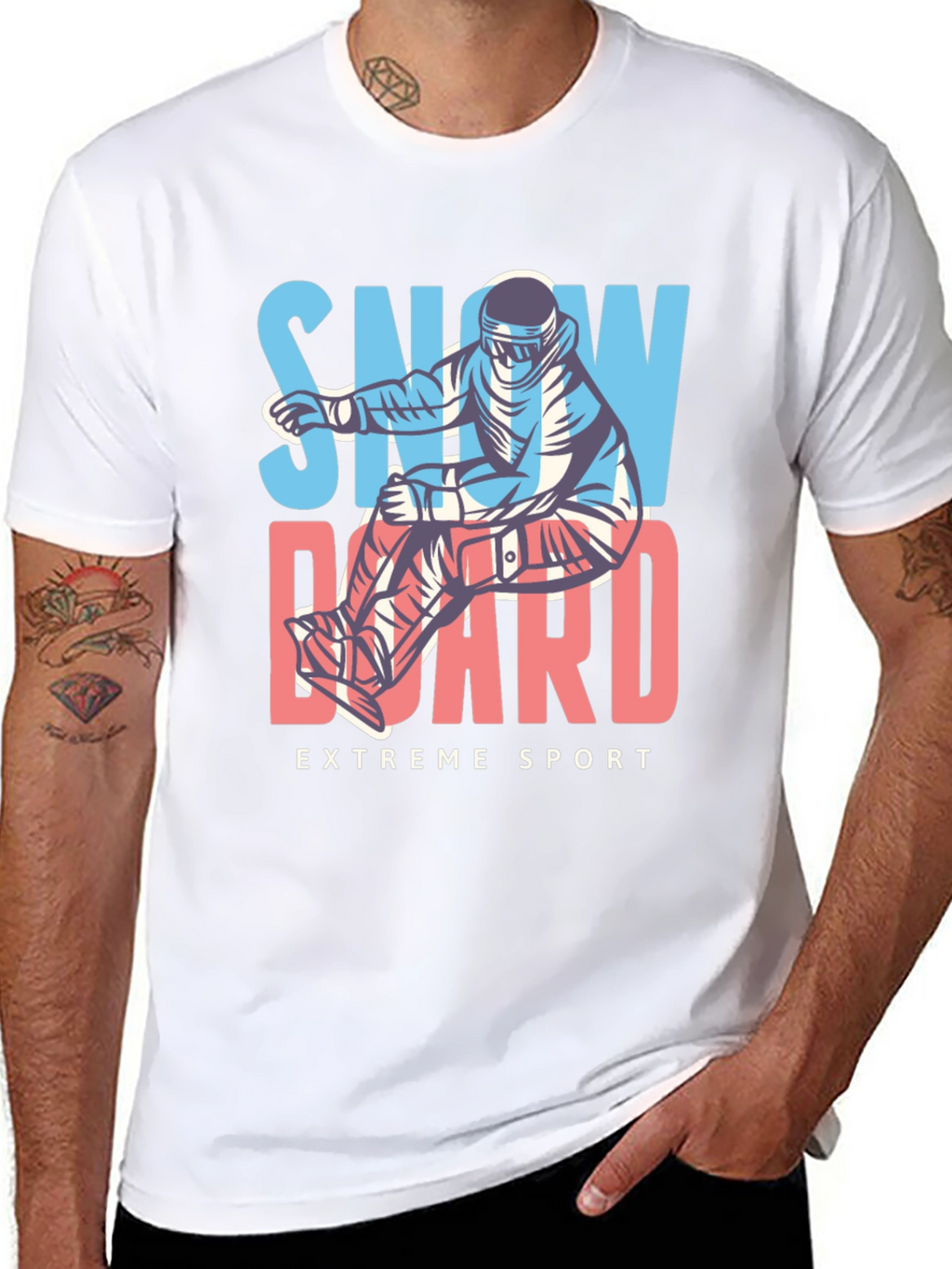 Snowboard Extreme Sport Black T-Shirt
