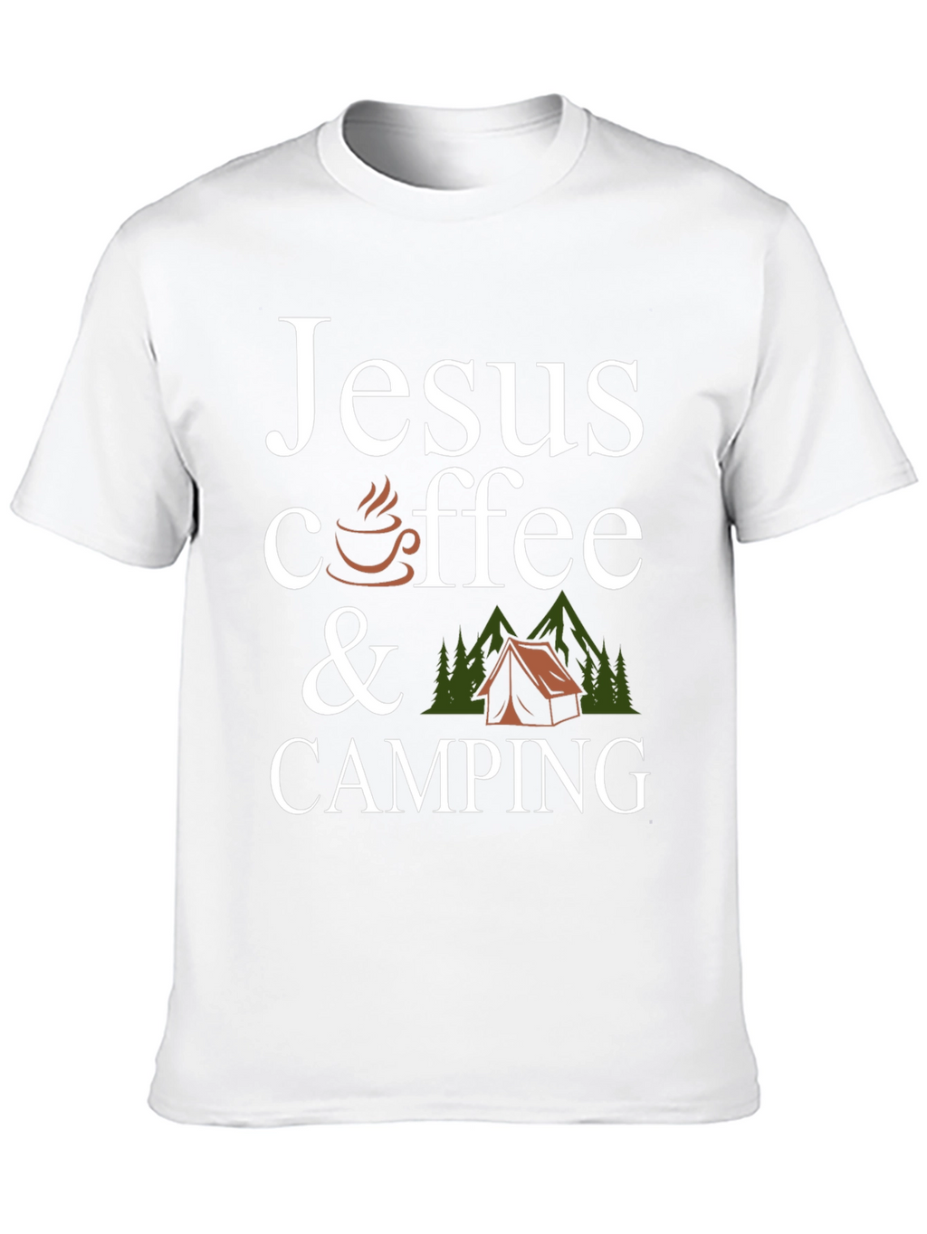 Jesus Coffee Camping Black Graphic T-Shirt