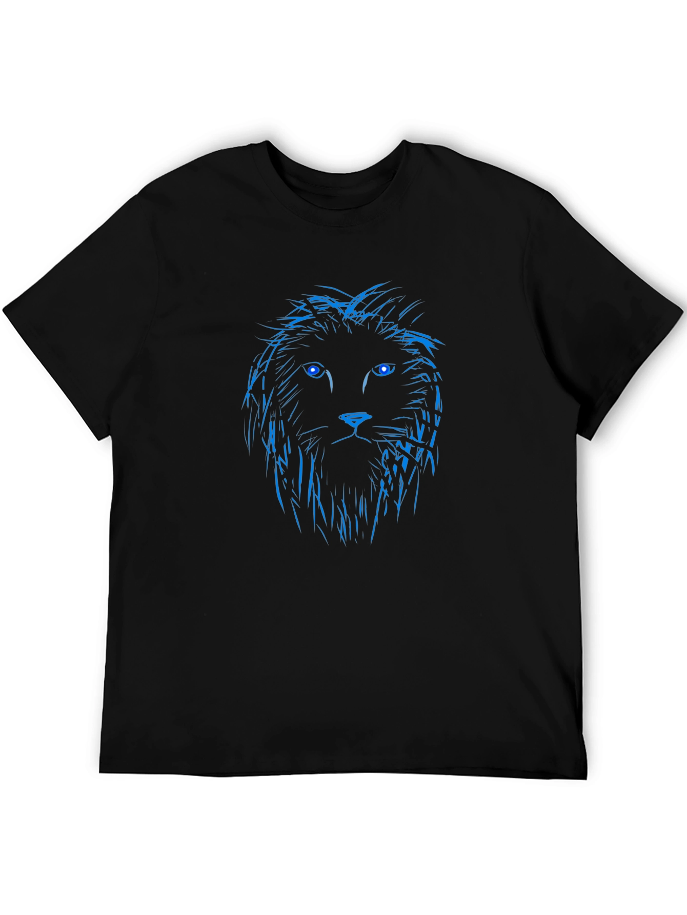 Blue Lion Graphic Black T-Shirt