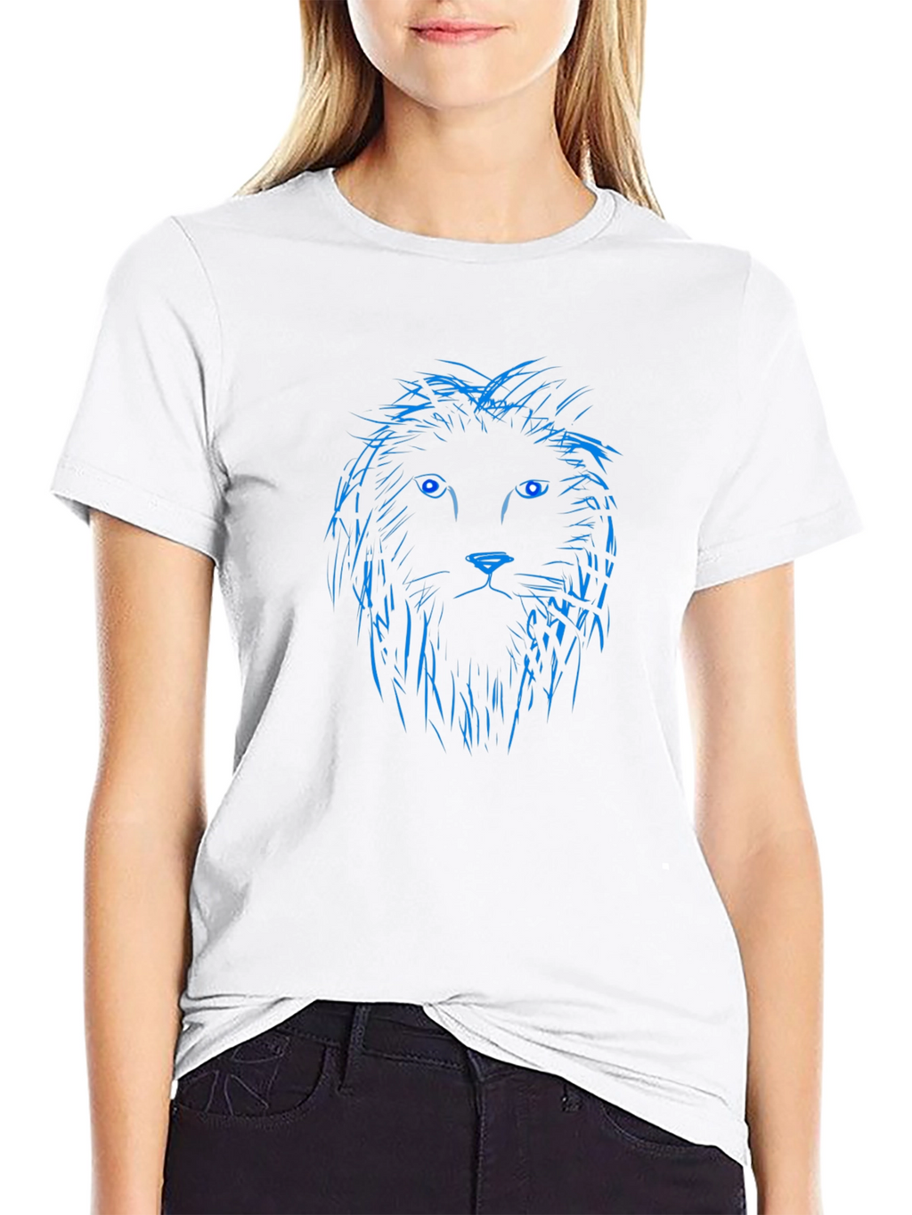 Blue Lion Graphic Black T-Shirt