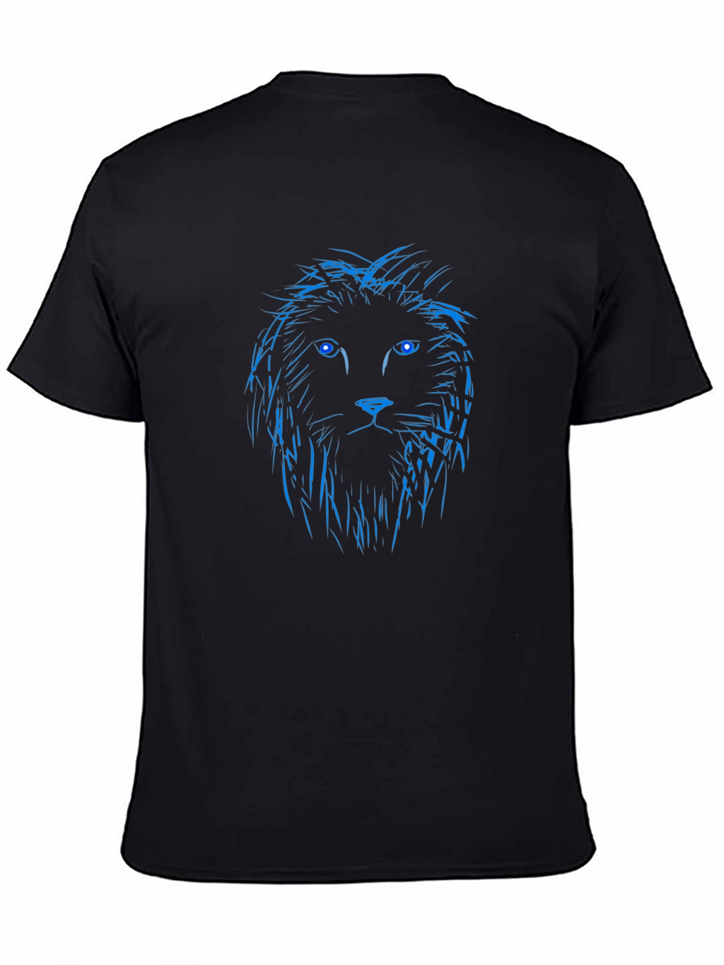 Blue Lion Graphic Black T-Shirt