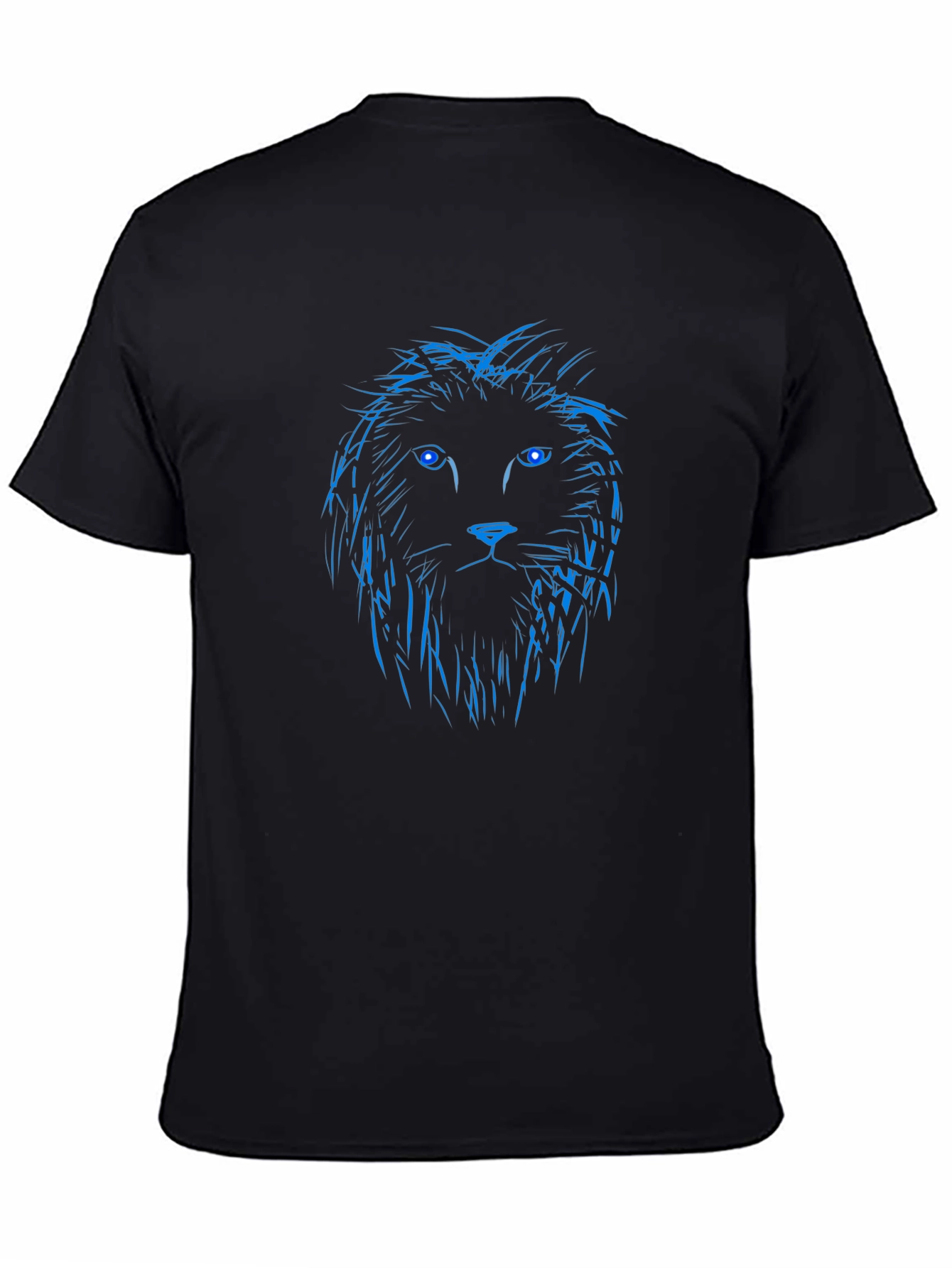 Blue Lion Graphic Black T-Shirt