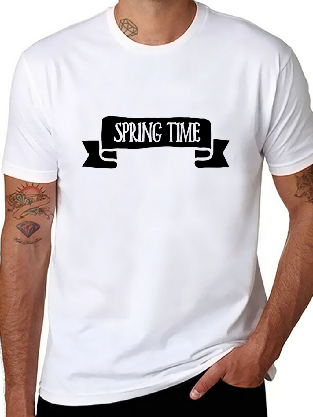 Spring Time Graphic Tee - Black Casual T-Shirt