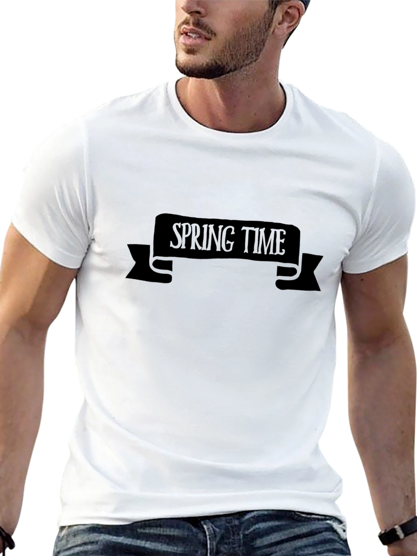 Spring Time Graphic Tee - Black Casual T-Shirt