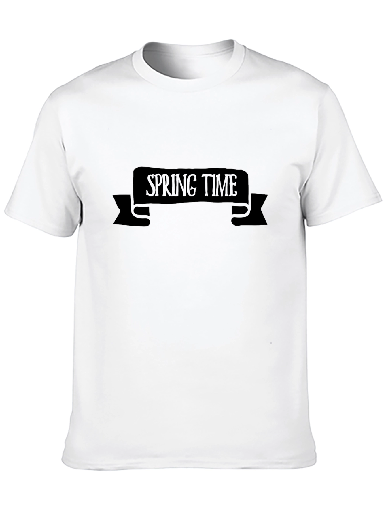 Spring Time Graphic Tee - Black Casual T-Shirt